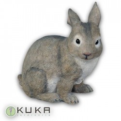 Figura conejo gris sentado