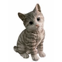 Figura gato sentado gris