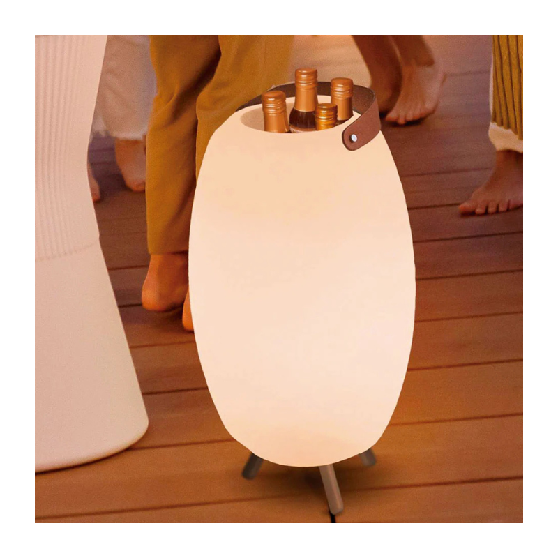 Lámpara botellero con luz LED y altavoz para exteriores