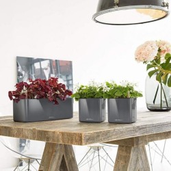 Macetero cube glossy triple Lechuza