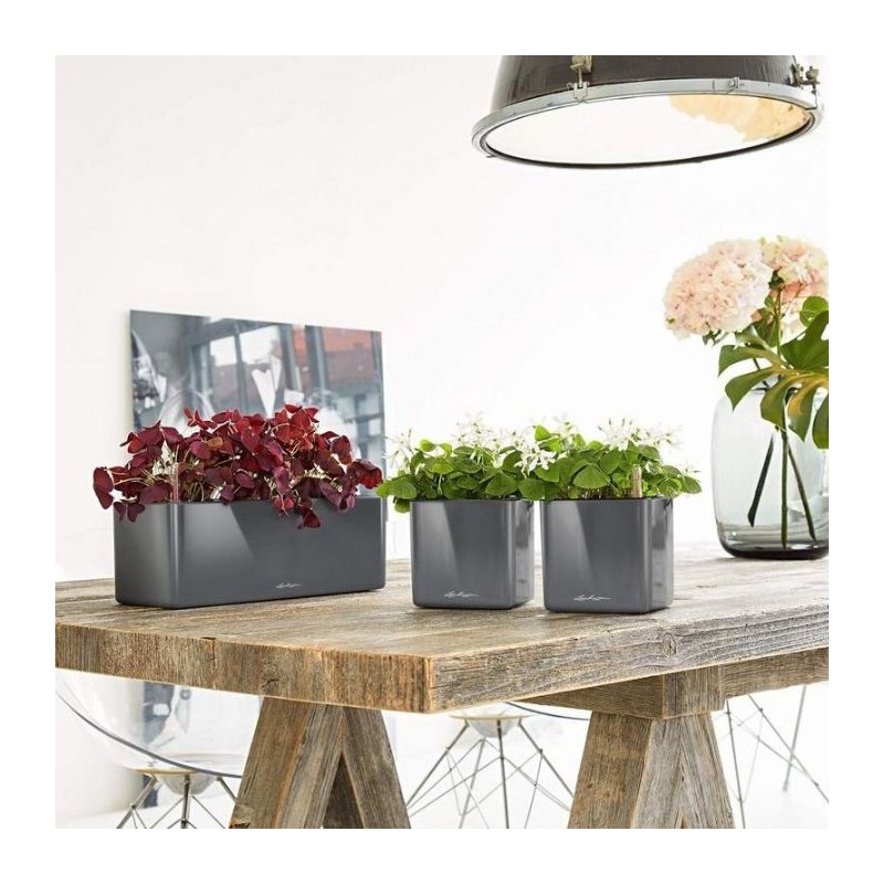 Macetero cube glossy triple Lechuza