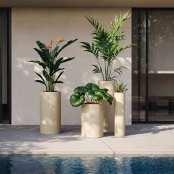 Macetero cilindro alto simple lacado