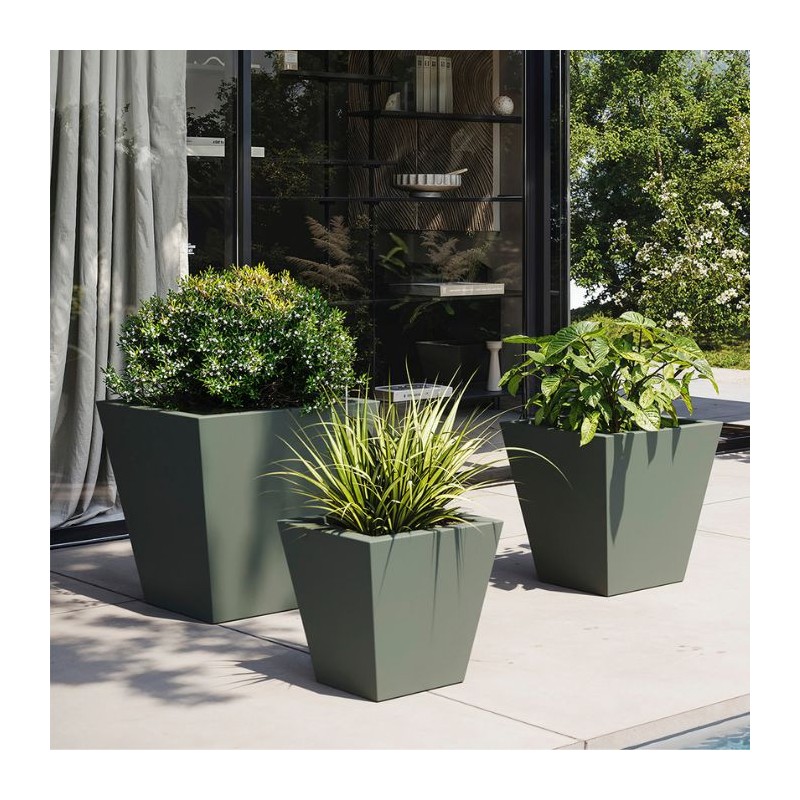 Macetero cono cuadrado simple lacado