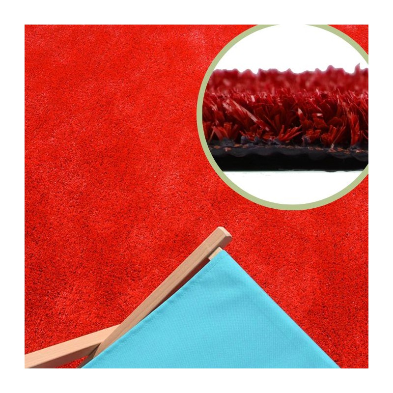 Césped moqueta rojo 7 mm